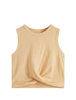 Toddler Girl's Twist Hem Sleeveless Crop Tank Top