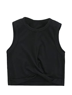 Toddler Girl's Twist Hem Sleeveless Crop Tank Top