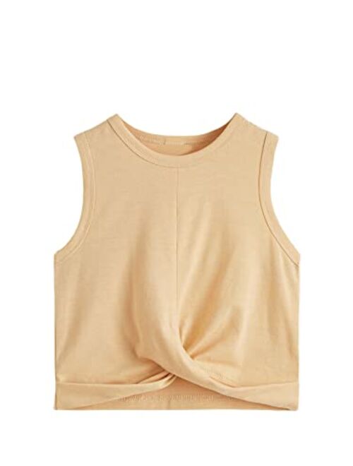 SOLY HUX Toddler Girl's Twist Hem Sleeveless Crop Tank Top