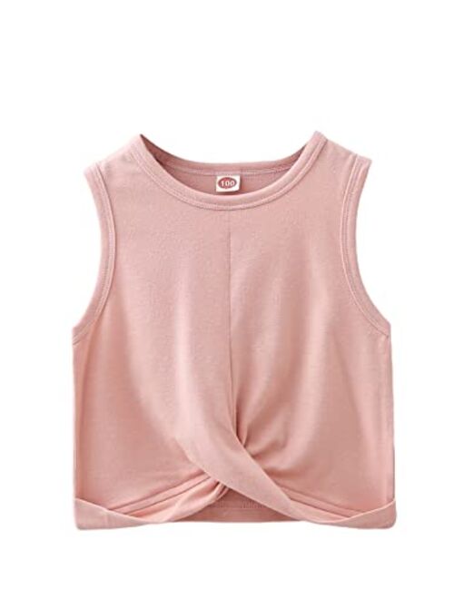 SOLY HUX Toddler Girl's Twist Hem Sleeveless Crop Tank Top