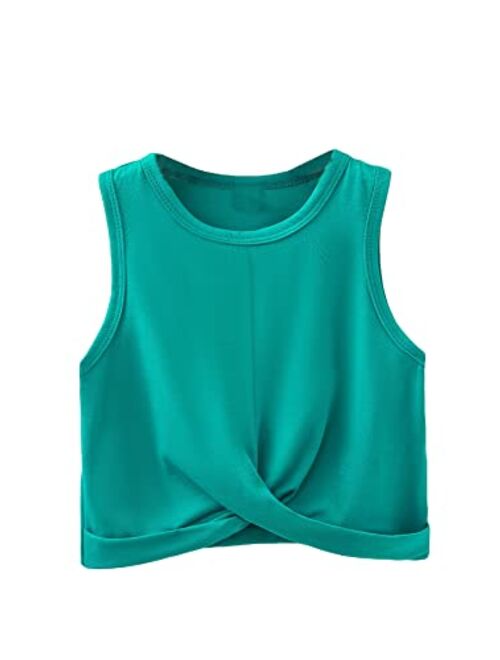 SOLY HUX Toddler Girl's Twist Hem Sleeveless Crop Tank Top