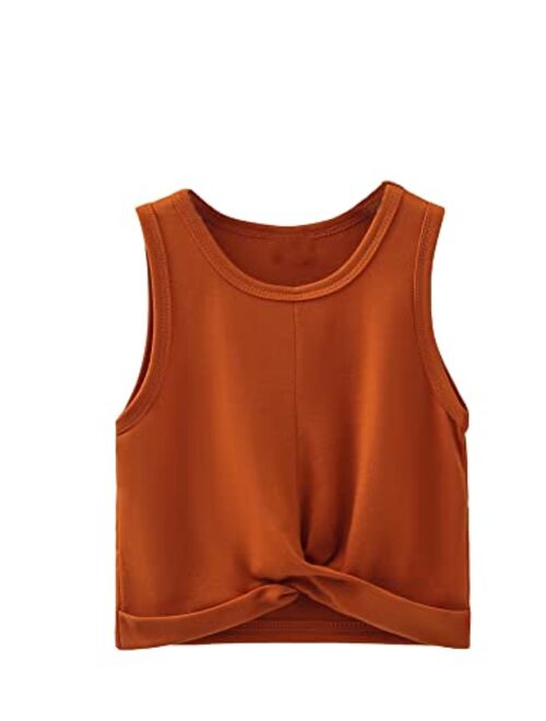 SOLY HUX Toddler Girl's Twist Hem Sleeveless Crop Tank Top