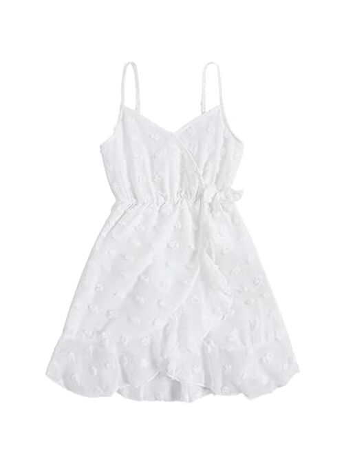 SOLY HUX Girl's Spaghetti Strap Dress Floral Print Sleeveless Summer Beach Casual Sundress A-line Mini Dresses