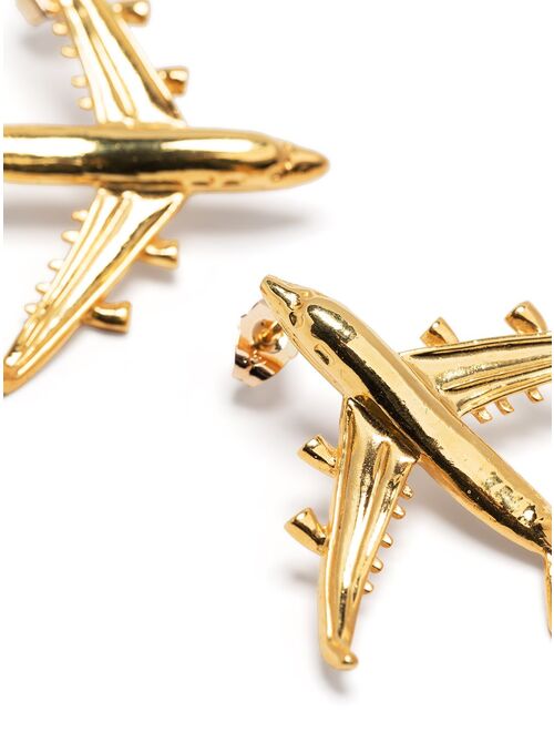 Natia X Lako Airplane brass earrings