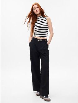 High Rise Pleated Wide-Leg Trousers