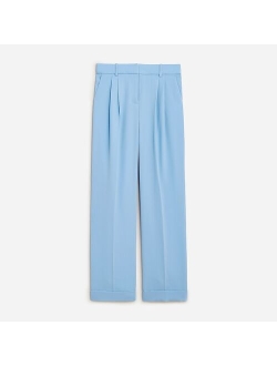 Wide-leg essential pant in city crepe