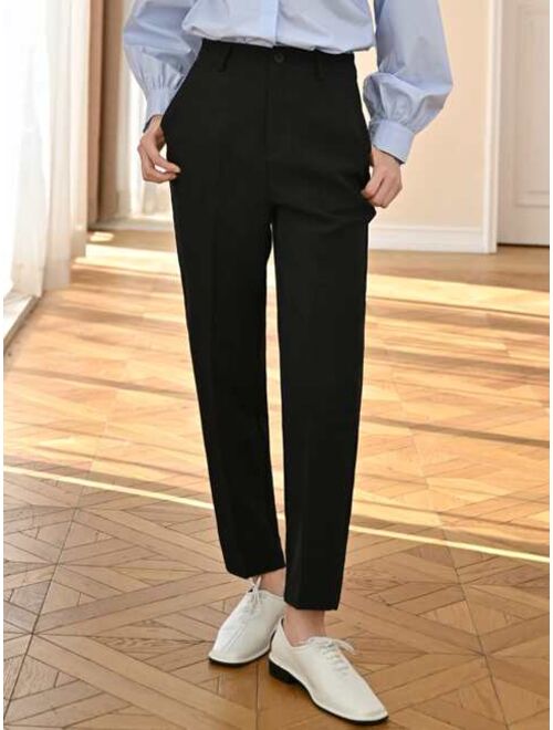 DAZY Solid Slant Pocket Suit Pants