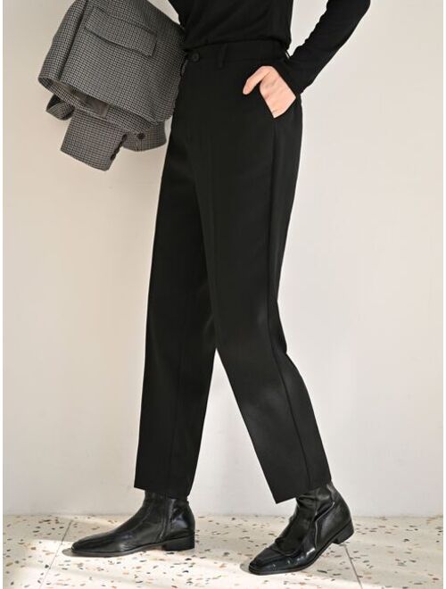 DAZY Solid Slant Pocket Suit Pants