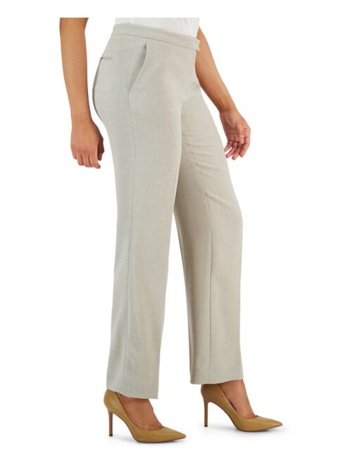 Kasper Tab-Waist, Straight-Fit Modern Dress Pants, Regular & Petite Sizes