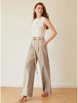 Premium Viscose Blend Dress Pants Without Belt