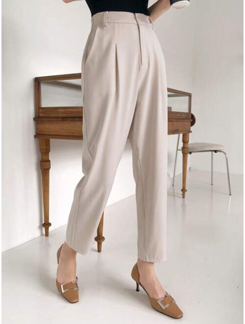 DAZY Solid Fold Pleated Suit Pants