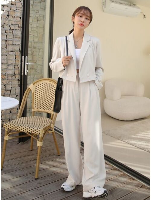 DAZY Solid Button Front Blazer Pants