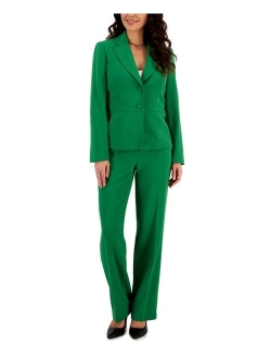 Crepe Two-Button Blazer & Pants, Regular and Petite Sizes