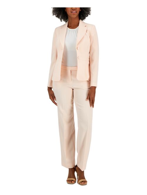 Le Suit Crepe Two-Button Blazer & Pants, Regular and Petite Sizes