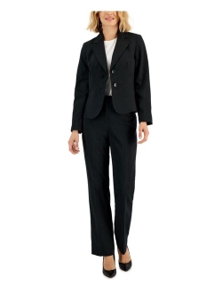 Women's Two-Button Pinstriped Pantsuit, Regular & Petite