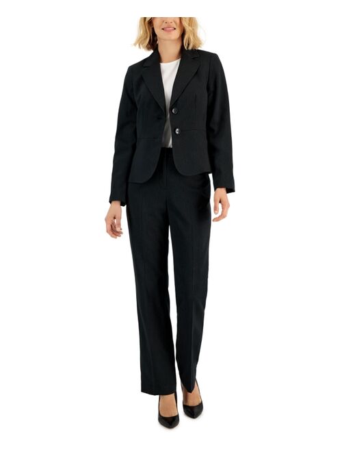 Le Suit Women's Two-Button Pinstriped Pantsuit, Regular & Petite