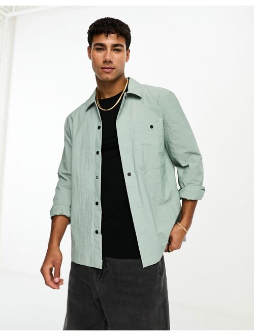 River Island utility shacket in sage