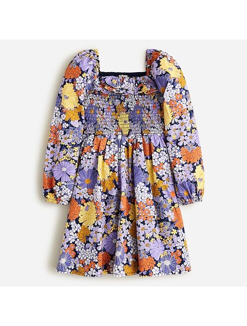 J.Crew Girls' smocked ruffle dress in floral