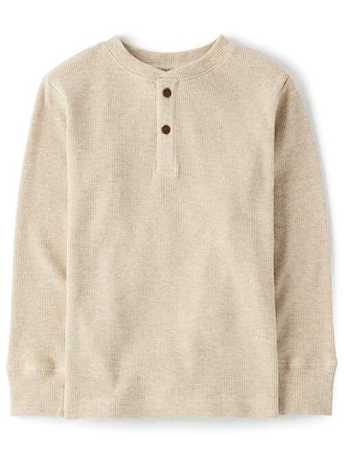 The Children's Place Boys' Long Sleeve Thermal Henley Shirt