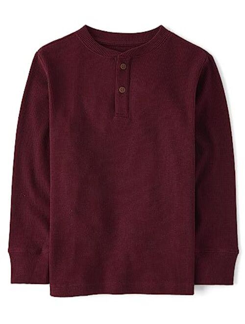 The Children's Place Boys' Long Sleeve Thermal Henley Shirt