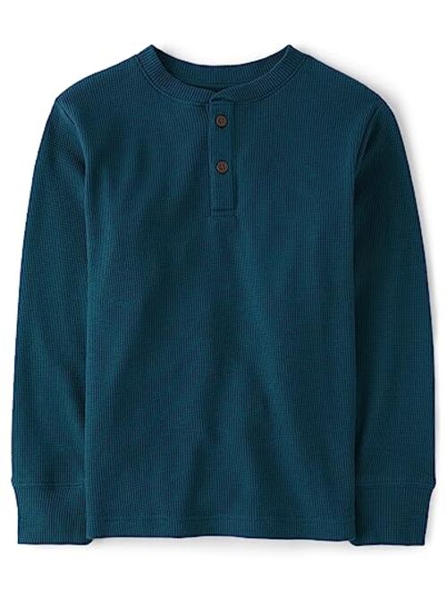 The Children's Place Boys' Long Sleeve Thermal Henley Shirt