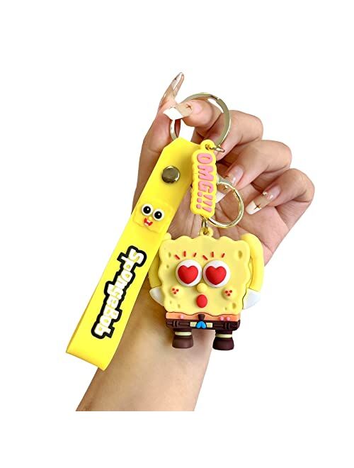 Booinxaa Silicone Keychain Women Men Boy Girl Cute Cartoon Keychains for Bag Purse Party Favor Gifts