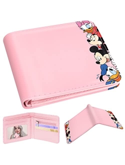 Oqplog Leather Wallet for Boys Wallets for Girls Kids Wallet Cute Kawaii Cartoon Aesthetic Character Fun Purse Credit ID Card Slim Thin Bi-fold Small Coin Purses for Teen