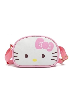 Oidojhid Cute Anime Kitty Wallet Kitty Cat Purse Crossbody Shoulder Bag Coin Pouch for Women Girls