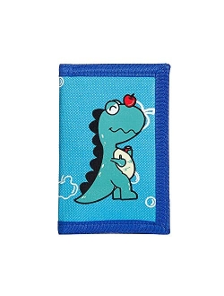 Leyeve RFID Trifold Canvas Outdoor lovely cartoon Wallet for Kids,Kids Christmas gifts,Festival gift for kids-Wallet with Magic Sticker- Gradient