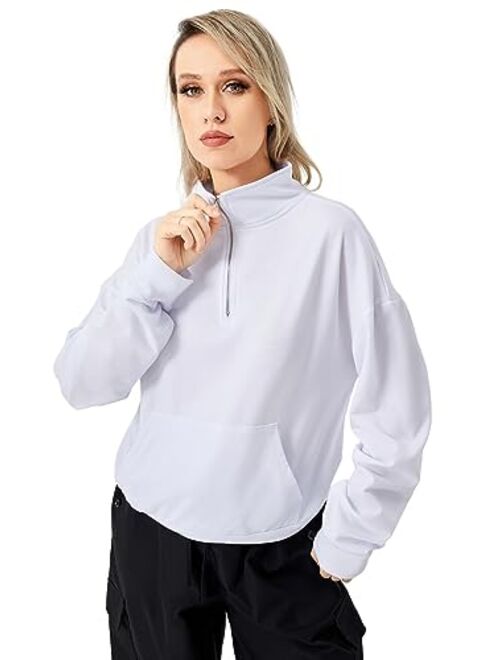 Scacto Women Fashion Hoodies Casual Sweatshirts Long Sleeve Crew Neck Full Zip Sweatshirts Hoodies wPocket Fall Outfits Clothes