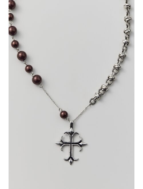 Urban Outfitters Elias Cross Pearl Chain Necklace