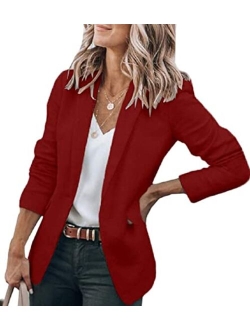 Womens Casual Blazers Open Front Long Sleeve Work Office Jackets Blazer