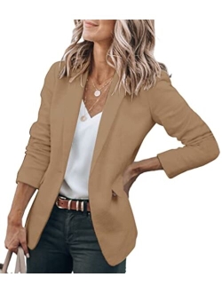 Womens Casual Blazers Open Front Long Sleeve Work Office Jackets Blazer