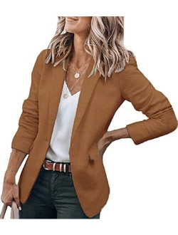 Womens Casual Blazers Open Front Long Sleeve Work Office Jackets Blazer