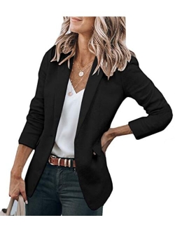 Womens Casual Blazers Open Front Long Sleeve Work Office Jackets Blazer