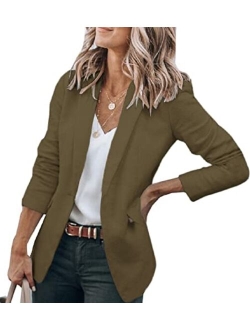 Womens Casual Blazers Open Front Long Sleeve Work Office Jackets Blazer