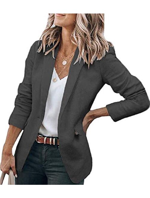 Cicy Bell Womens Casual Blazers Open Front Long Sleeve Work Office Jackets Blazer