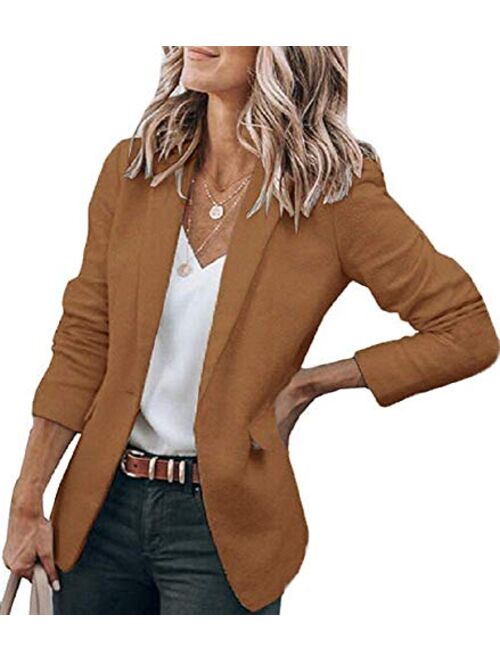 Cicy Bell Womens Casual Blazers Open Front Long Sleeve Work Office Jackets Blazer