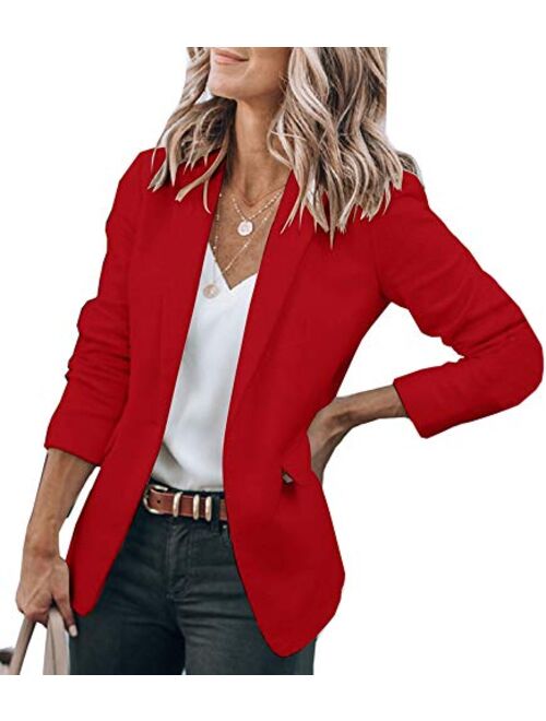 Cicy Bell Womens Casual Blazers Open Front Long Sleeve Work Office Jackets Blazer