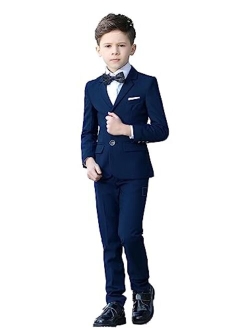 YuanLu Boys Colorful Formal Suits 5 Piece Slim Fit Dresswear Suit Set