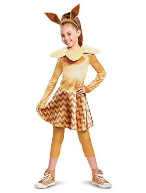 Disguise Eevee Costume for Kids, Official Pokemon Girls Deluxe Character Outfit, Child