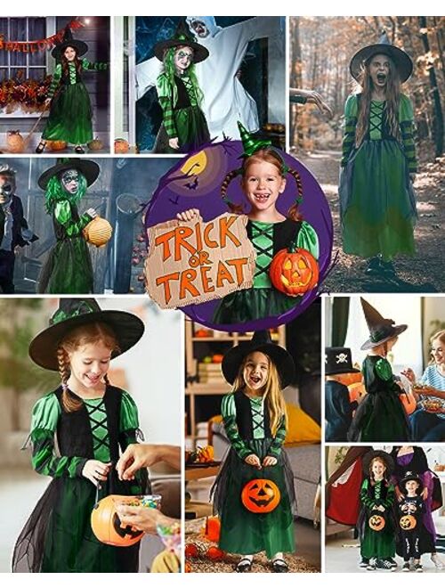 Narecte Halloween Costumes for Girls Halloween Costumes,Witch Costume for Girls Witch Costume,Kids Witch Costume