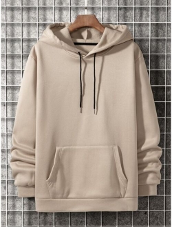 Shein Manfinity Basics Men Kangaroo Pocket Drawstring Thermal Hoodie