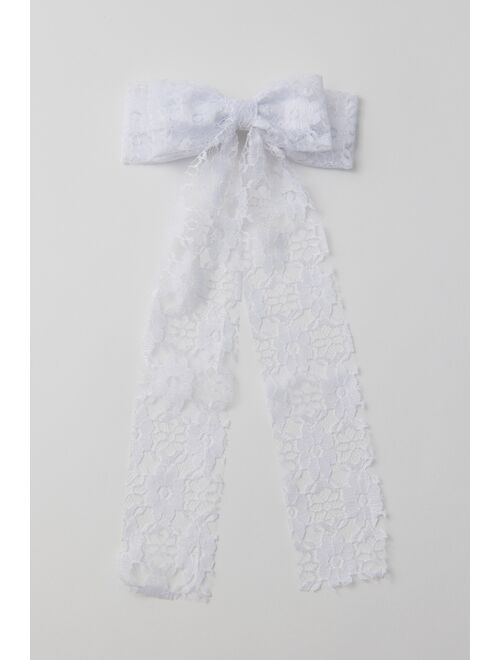 Urban Outfitters Large Floral Lace Hair Bow Barrette