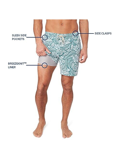 Fair Harbor The Bayberry Trunk Men's Swim Suits with Liner, 7-inch Inseam Anti-Chafe Classic fit Swim Trunks