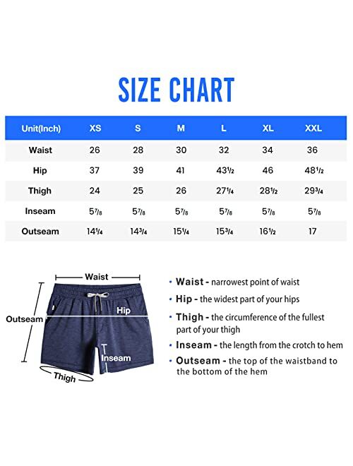 maamgic Mens Workout Shorts 5" Short Shorts Soft Stretch Running Gym Athletic Shorts with Zip Pockets