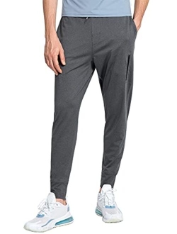 Mens Joggers Workout Pants Slim Fit Lightweight Track Pants Jogger Pants with Zipper Pockets