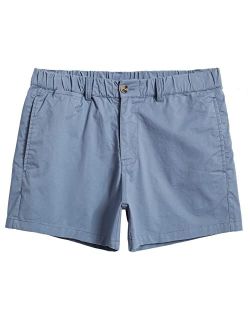 Mens Shorts Casual 4 Inch Cotton Casual Shorts for Men Elastic Waistband Mens Casual Shorts Daily Wear