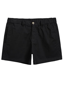 Mens Shorts Casual 4 Inch Cotton Casual Shorts for Men Elastic Waistband Mens Casual Shorts Daily Wear