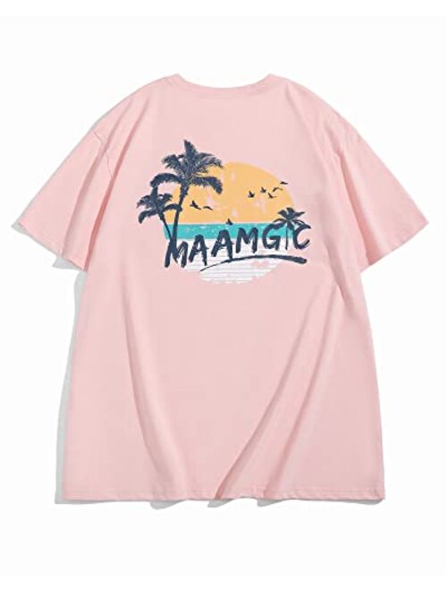 maamgic Mens Graphic T-Shirts Soft Cooling Touch Tees with Pocket